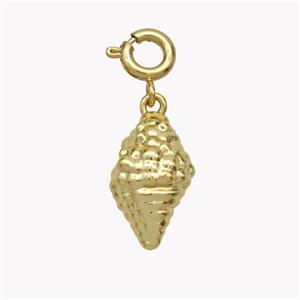 Spiral Shell Charms Copper Pendant Gold Plated, approx 9-15mm, 6mm dia