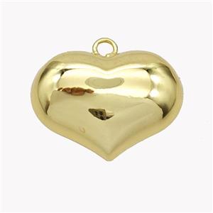 Copper Heart Pendant Gold Plated, approx 25-30mm