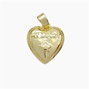 Copper Heart Pendant MyLucky Gold Plated, approx 13mm