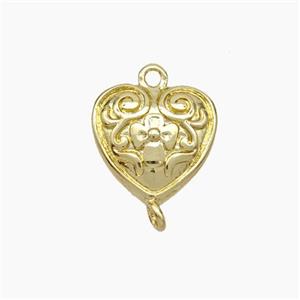 Copper Heart Connector Gold Plated, approx 11-12mm