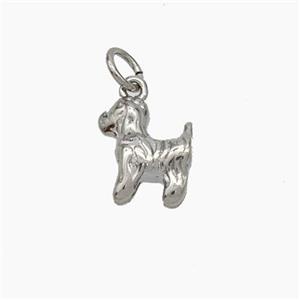 Copper Dog Pendant Platinum Plated, approx 9.5-10mm