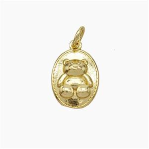 Copper Bear Pendant Gold Plated, approx 10-13mm