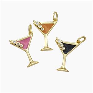 Ice Cream Bottle Drink Cup Charms Copper Pendant Enamel Gold Plated Mixed, approx 14-17.5mm