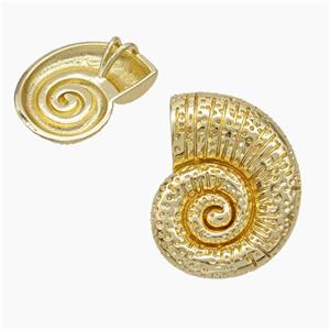 Nautilus Charms Copper Conch Shell Pendant Hammered Gold Plated, approx 22-27mm