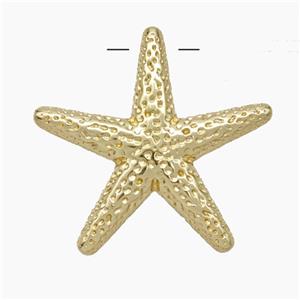 Copper Starfish Pendant Hammered Gold Plated, approx 30mm