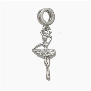 Copper Dancer Girls Pendant Platinum Plated, approx 9-18mm, 7mm