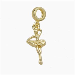 Copper Dancer Girls Pendant Gold Plated, approx 9-18mm, 7mm