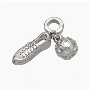 Football And Shoes Charms Copper Sports Pendant Platinum Plated, approx 6-16mm, 8mm, 7mm