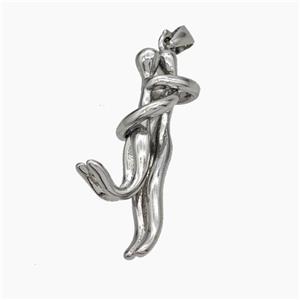 Copper Couple Pendant Platinum Plated, approx 5-30mm, 5-20mm