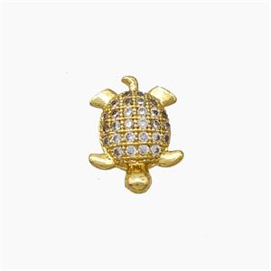 Copper Tortoise Cabachon Pave Zirconia Nohole Gold Plated, approx 8-12mm