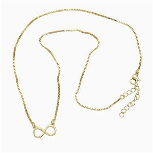 Copper Infinity Necklace Gold Plated, approx 8-15mm, 1.2mm, 46cm length