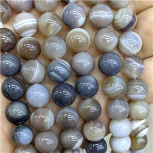 Natural Stripe Agate Beads Coffee Dye Smooth Round, approx 10mm