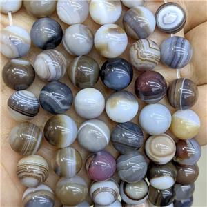 Natural Stripe Agate Beads Coffee Dye Smooth Round, approx 8mm