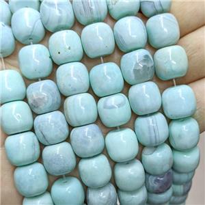 Natural Agate Barrel Beads Teal Dye, approx 13-14mm, 26pcs per st