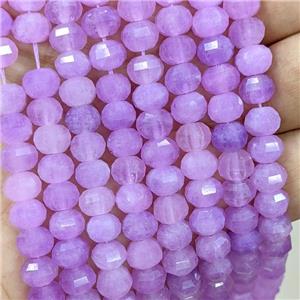 Natural Jade Beads Lavender Dye Faceted Pumpkin, approx 8mm