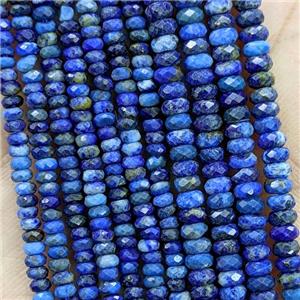 Natural Blue Lapis Lazuli Beads Faceted Rondelle, approx 2x4mm