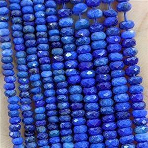 Natural Blue Lapis Lazuli Beads Faceted Rondelle A-Grade, approx 2x4mm