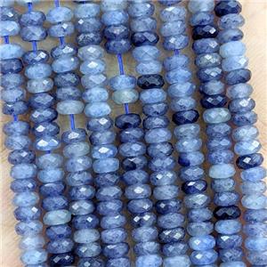 Blue Dye Jade Beads Faceted Rondelle, approx 2x4mm