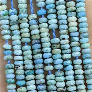 Natural Chinese Turquoise Beads Faceted Rondelle Blue, approx 2x4mm