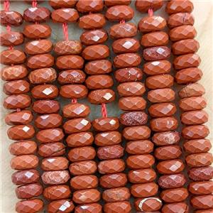 Natural Red Jasper Beads Faceted Rondelle, approx 2x4.7mm