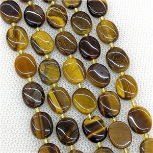 Natural Tiger Eye Stone Beads Oval, approx 10-12mm