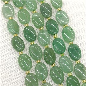 Natural Green Aventurine Oval Beads, approx 10-14mm