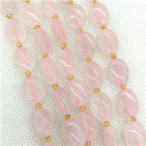 Natural Rose Quartz Beads Pink Oval, approx 10-14mm