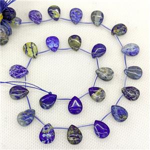 Natural Blue Lapis Lazuli Beads Smooth Teardrop Blue Topdrilled, approx 10-14mm