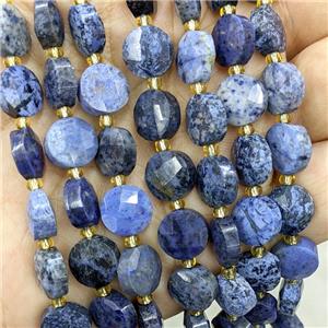 Natural Blue Dumortierite Beads Faceted Coin, approx 10mm