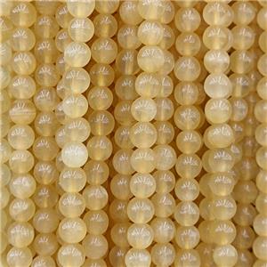 Natural Yellow Calcite Beads Smooth Round, approx 6mm