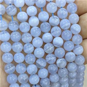 Natural Blue Lace Agate Beads Smooth Round, approx 8mm