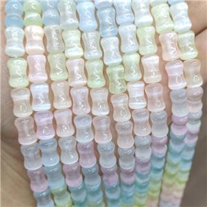 Natural Selenite Beads Bamboo Mixed Color, approx 8-12mm