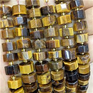 Natural Tiger Eye Stone Heishi Spacer Beads A-Grade, approx 10mm