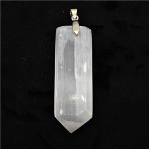 Natural White Selenite Prism Pendant, approx 20-55mm