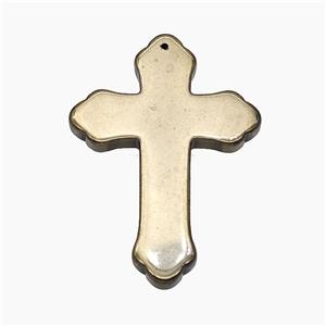 Hematite Cross Pendant, approx 34-48mm