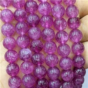 Sponge Jade Beads Fuchsia Dye Smooth Round, approx 8mm dia