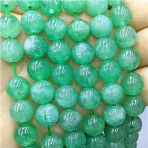 Sponge Jade Beads Green Dye Smooth Round, approx 10mm dia