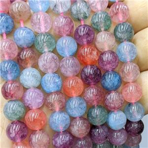 Sponge Jade Beads Dye Smooth Round Mixed Color, approx 10mm dia