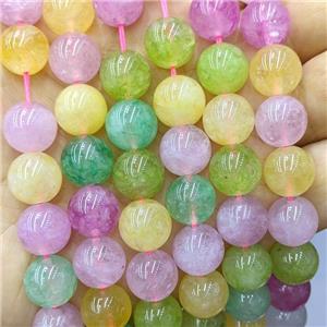 Sponge Jade Beads Dye Smooth Round Mixed Color, approx 6mm dia