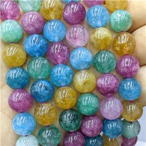 Sponge Jade Beads Dye Smooth Round Mixed Color, approx 12mm dia