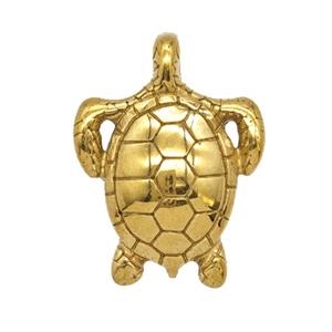 Stainless Steel Tortoise Pendant Gold Plated, approx 15-20mm