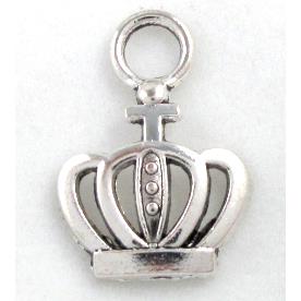 Tibetan Silver crown pendants, Zn Alloy