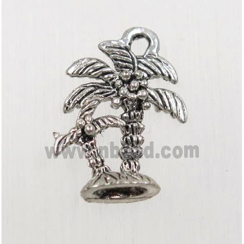 tibetan silver coconut tree pendant, non-nickel