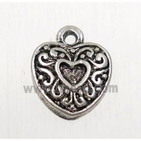 tibetan silver heart pendant, non-nickel