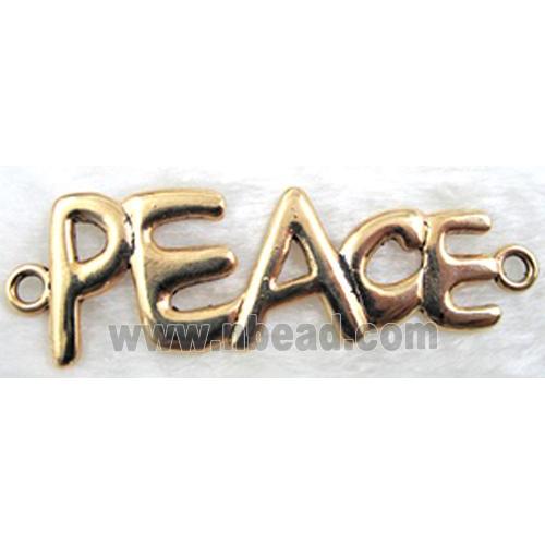 Tibetan Silver PEACE pendant, lead free and nickel free, antique gold