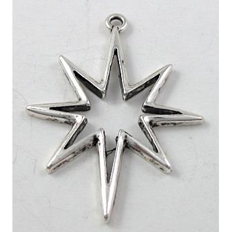 Tibetan Silver northstar pendant, lead free and nickel free