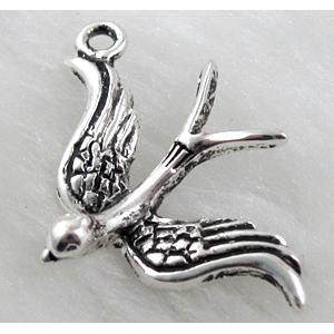 Tibetan Silver bird pendants, Lead free and nickel Free