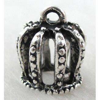 Tibetan Silver crown pendant, lead free and nickel free