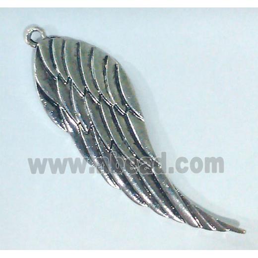 Tibetan Silver Feather pendant, lead free and nickel free