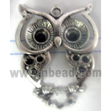 Tibetan Silver Owl pendant, Non-Nickel